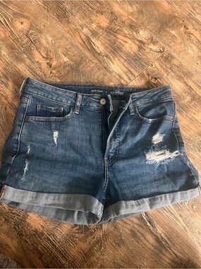 Old Navy Blue Distressed Rolled Cuff Denim Shorts